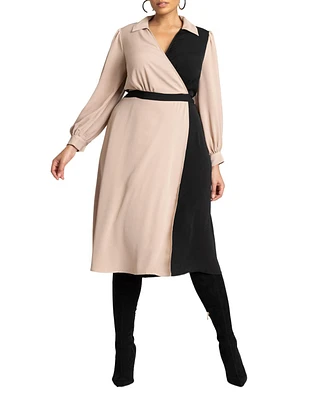 Eloquii Plus Colorblocked Work Dress