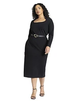 Eloquii Plus Shaped Neckline Ponte Dress