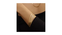 The Lovery Triple Strand Herringbone Bracelet 14K Gold