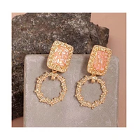 Sohi Women's Gold Stone Drop Earrings