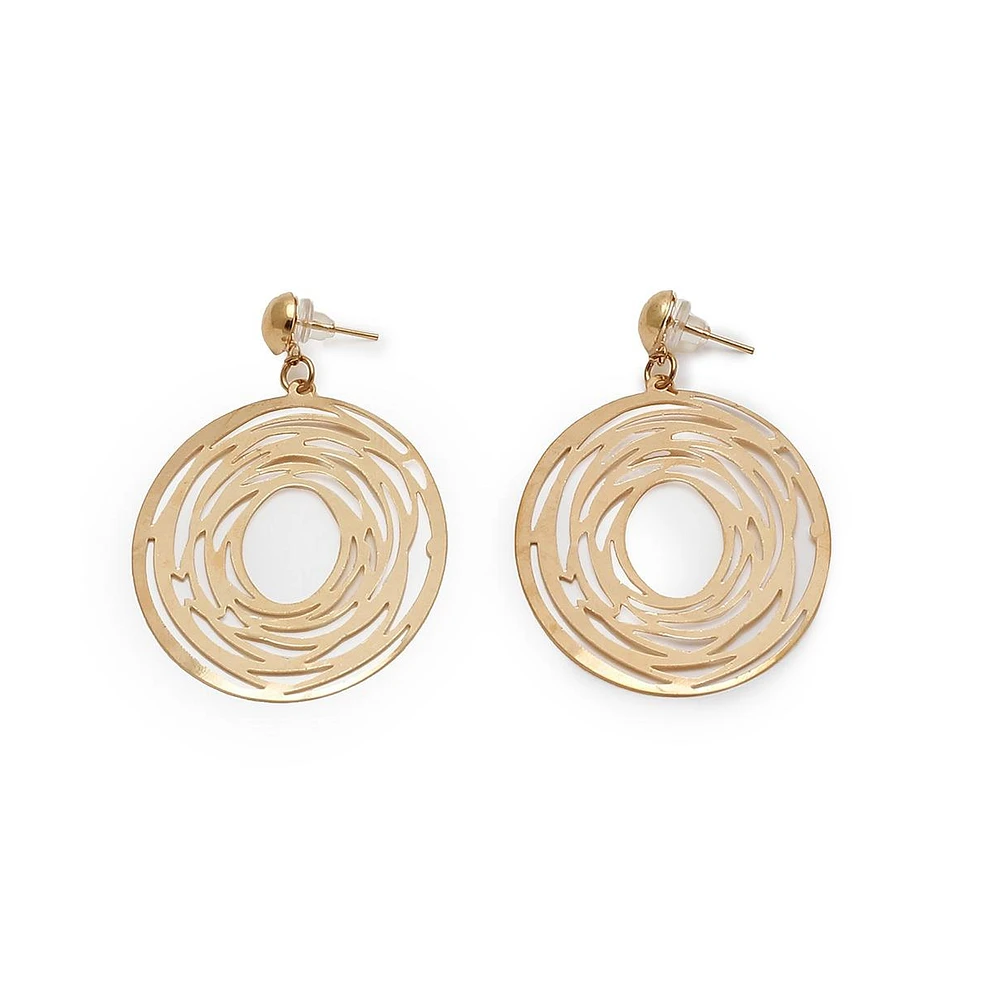 Sohi Women's Gold Rose Drop Earrings