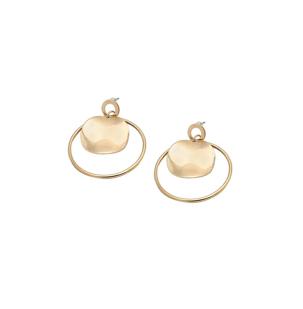 Sohi Women's Metallic Drop Earrings