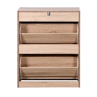 White Shoe Storage Cabinet with Flip Doors