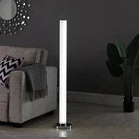 Streamdale Furniture 49" Led Illuminari White Crystal Sand Rocks Column Floor Lamp