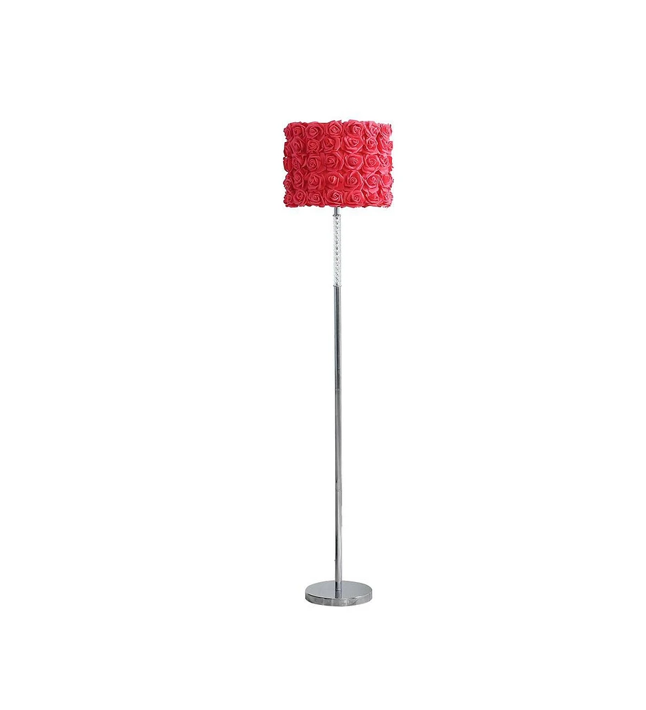 Streamdale Furniture 63"In Red Roses In Bloom Acrylic/Metal Floor Lamp