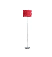 Simplie Fun 63"In Red Roses In Bloom Acrylic/Metal Floor Lamp