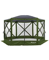 ECR4Kids Lightspeed Outdoors Pop-Up 6-Sided Screen Shelter, Green