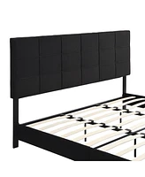 Streamdale Furniture King Size Upholstered Platform Bed Frame in Black