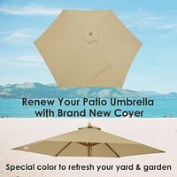9FT Patio Umbrella Replacement Canopy 6 Rib Outdoor Yard Deck Cover Top