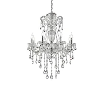 Simplie Fun 37" In Eilish Silver Crystal 8-led Light Chandelier