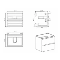 1-Piece Gray Bathroom Vanity with Large Storage