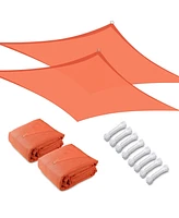 2 Pack 19x13 Ft 97% Uv Block Rectangle Sun Shade Sail Canopy Outdoor Patio Pool