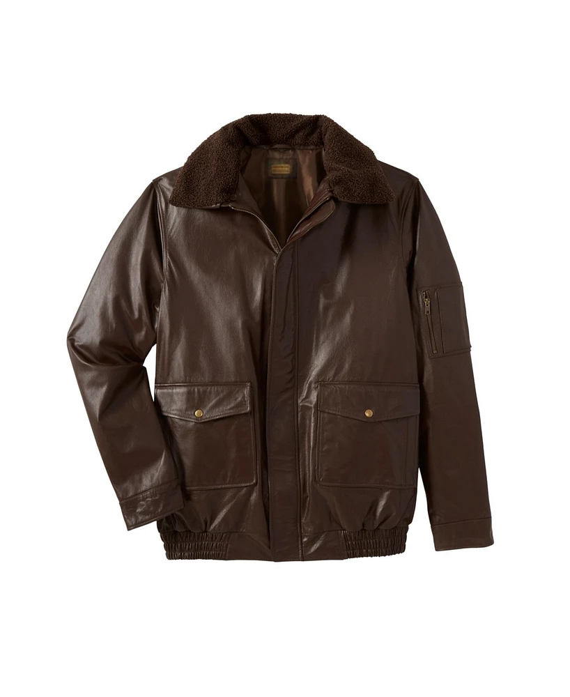 KingSize Big & Tall Leather Flight Bomber Jacket