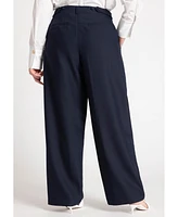 Eloquii Women's Trouser With Waistband Tabs