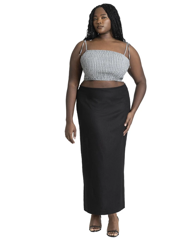 Eloquii Plus Linen Column Skirt