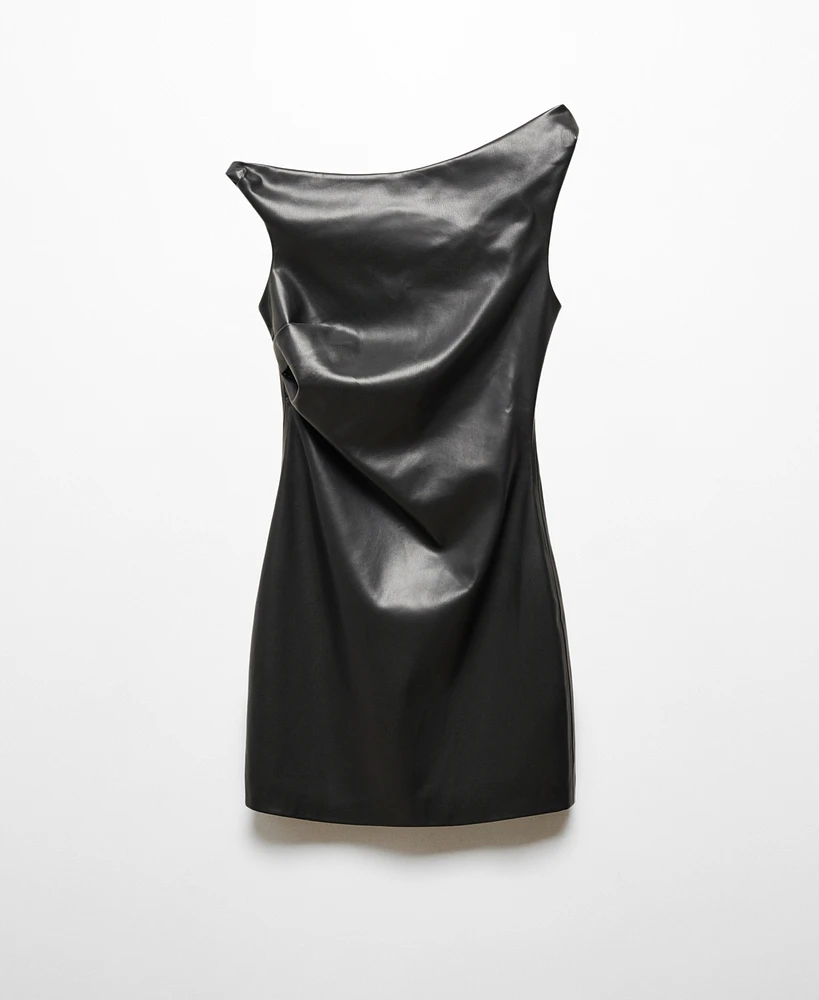 Mango Women's Short Leather-Effect Dress