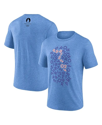 Fanatics Men's Blue Paris 2024 Summer Olympics Scrambled Typo T-Shirt
