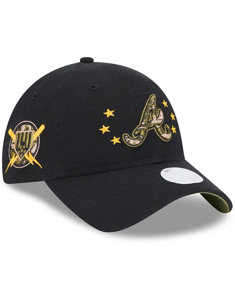 New Era Women's Black Atlanta Braves 2024 Armed Forces Day 9TWENTY Adjustable Hat