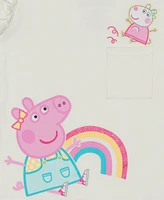 Peppa Pig Toddler & Little Girls Short Sleeve Ruffle Top Rib Legging, 2pc set