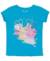 Peppa Pig Toddler & Little Girls Ballet Short Sleeve Rib Top