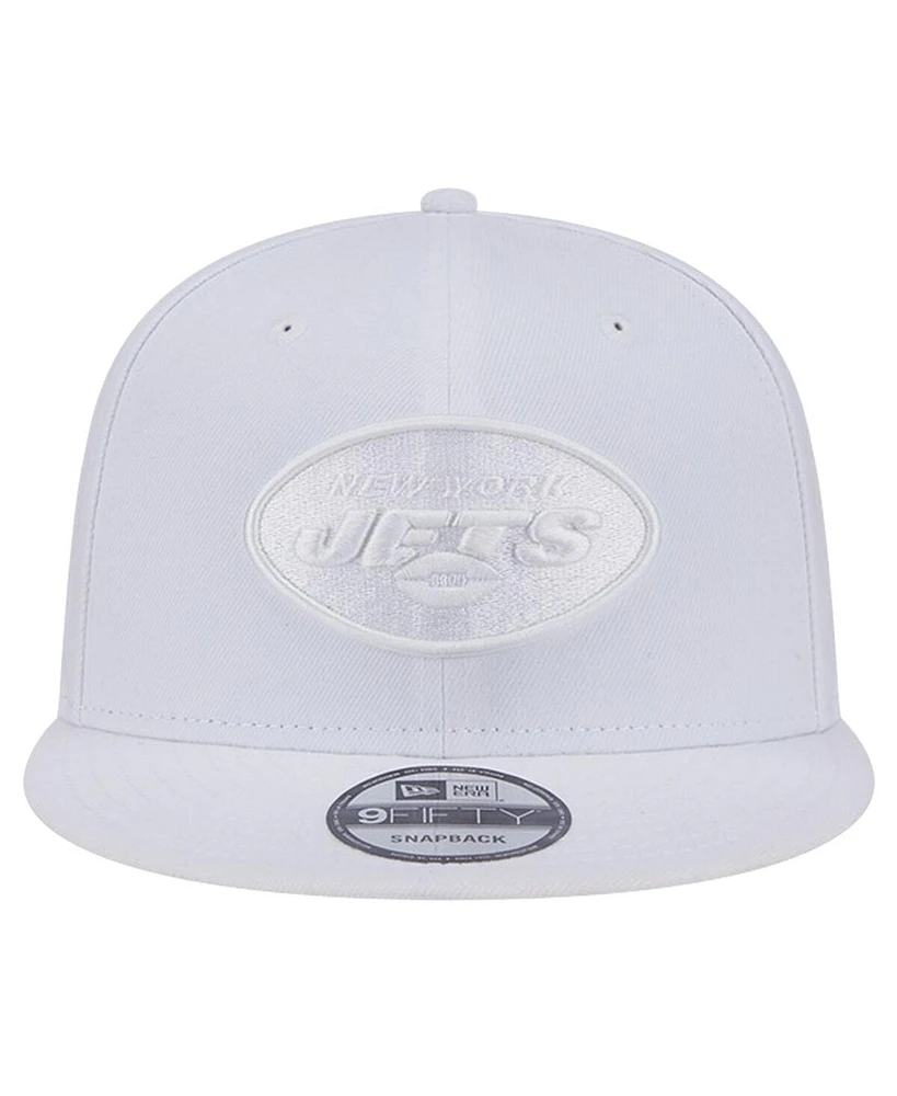 New Era Men's New York Jets Main White on White 9FIFTY Snapback Hat