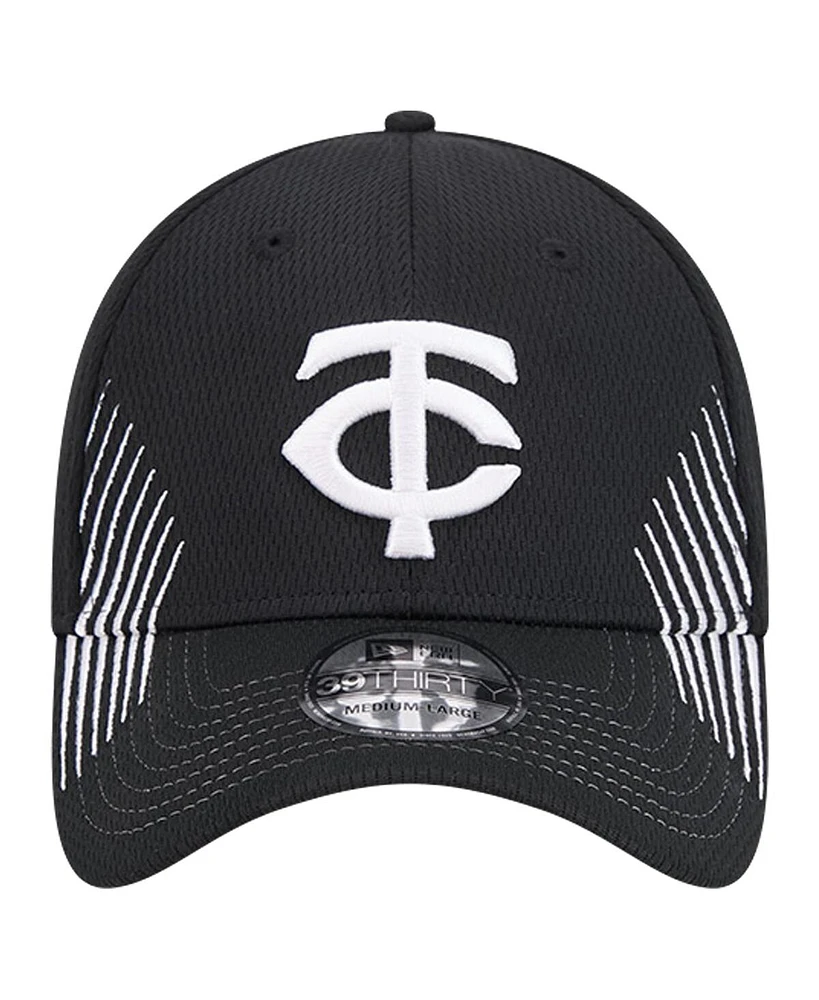 New Era Men's Black Minnesota Twins Active Dash Mark 39THIRTY Flex Hat