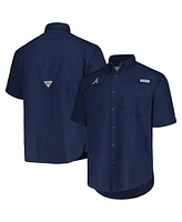 Columbia Men's Navy Atlanta Braves Tamiami Omni-Shade Button-Down Shirt