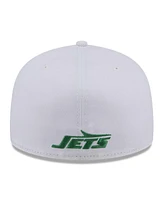 New Era Men's White New York Jets Wordmark Omaha 59FIFTY Fitted Hat