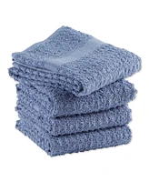 Design Imports Basic Terry Collection Waffle Dishtowel Set, 15x26", Solid Stonewash Blue, 4 Piece