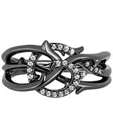 Diamond Maleficent Knotted Vine Ring (1/10 ct. t.w.) in Black Rhodium-Plated Sterling Silver - Black Rhodium