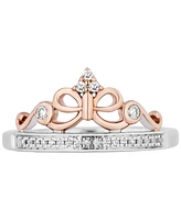 Diamond Snow White Tiara Ring (1/10 ct. t.w.) in Sterling Silver & Rose Gold-Plate