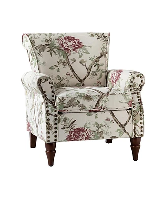 Avelina Wooden Armchair with Nailhead Trim