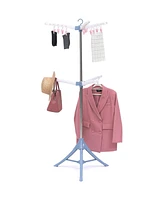 Sugift 2-1 Portable Vertical 2-Tier Clothes Drying Rack