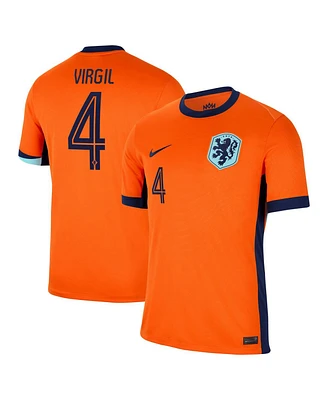 Nike Men's Virgil van Dijk Orange Netherlands National Team 2024 Home Replica Jersey