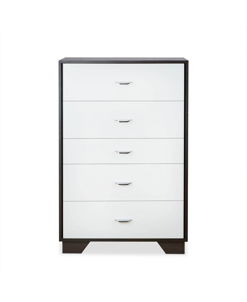 Simplie Fun Eloy Chest In White & Espresso