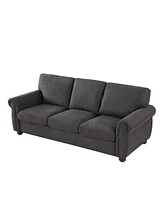 Streamdale Furniture Black Grey 3 Seater for Home or Office Use