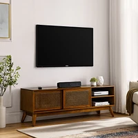 Mid Century Modern Rattan Tv Stand for 65"