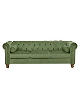 Green Velvet Chesterfield Sofa - 3 Seater
