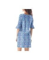 Beach House Style Women's Animal Inspired Print Tenley Smocked Waist Tank Dress