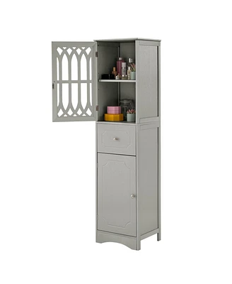 Simplie Fun Bathroom Storage Cabinet with Drawer and Doors