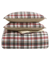 Eddie Bauer Astoria Plaid Microsuede 3 Piece Duvet Cover Set