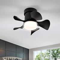 Matte Black Remote Ceiling Fan with Led Light