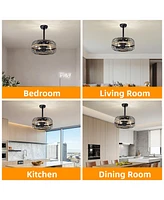 Rustic Farmhouse Ceiling Fan with Remote Control