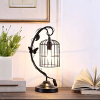 Streamdale Furniture 17.5" Iris Black Butterfly Garden Metal Table Lamp