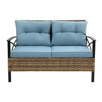 Streamdale Furniture Outdoor Rattan Wicker Sectional Sofa Set with Cushion