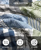 Eddie Bauer Cozy Plaid Patchwork Reversible Piece Quilt Set