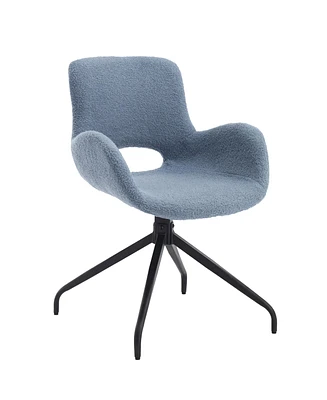 Simplie Fun Navy Blue Velvet Chair with Metal Legs