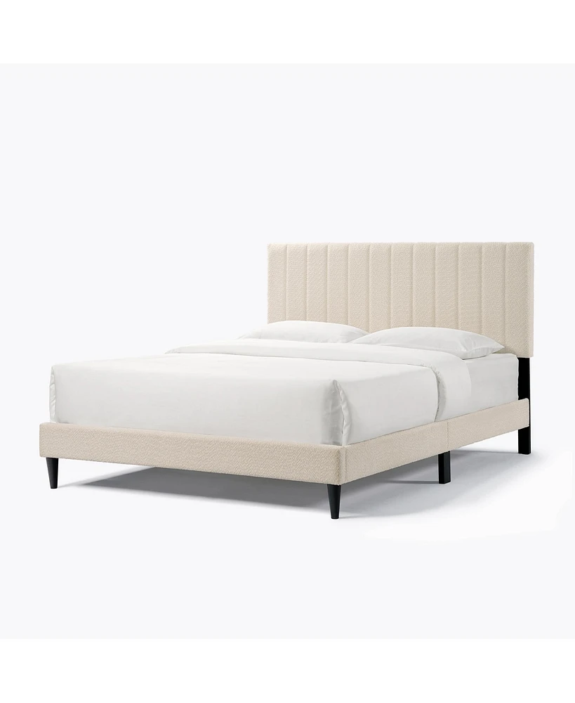 Simplie Fun Dove Tufted Upholstered Platform Bed - Pearl White - Queen