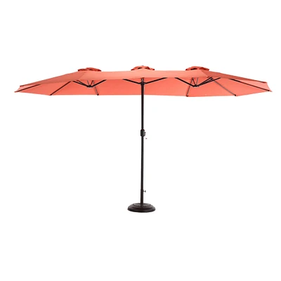 Streamdale Furniture 14.8 Ft Double Sided Outdoor Umbrella Rectangular Large With Crank (Orange)