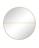 Streamdale Furniture Gold Metal Framed 48" Wall Mirror - Oversized Circular Vanity Mirror